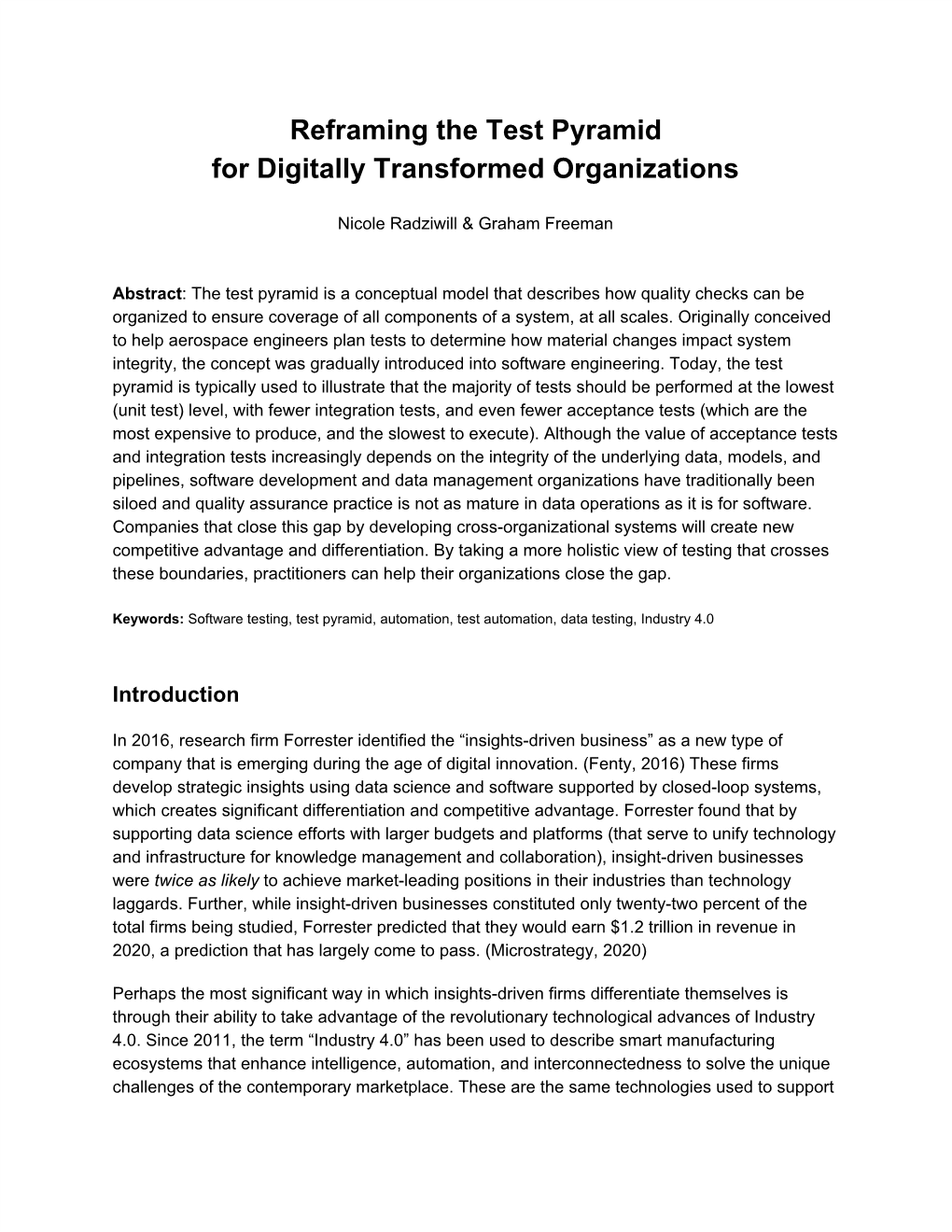 Reframing the Test Pyramid for Digitally Transformed Organizations