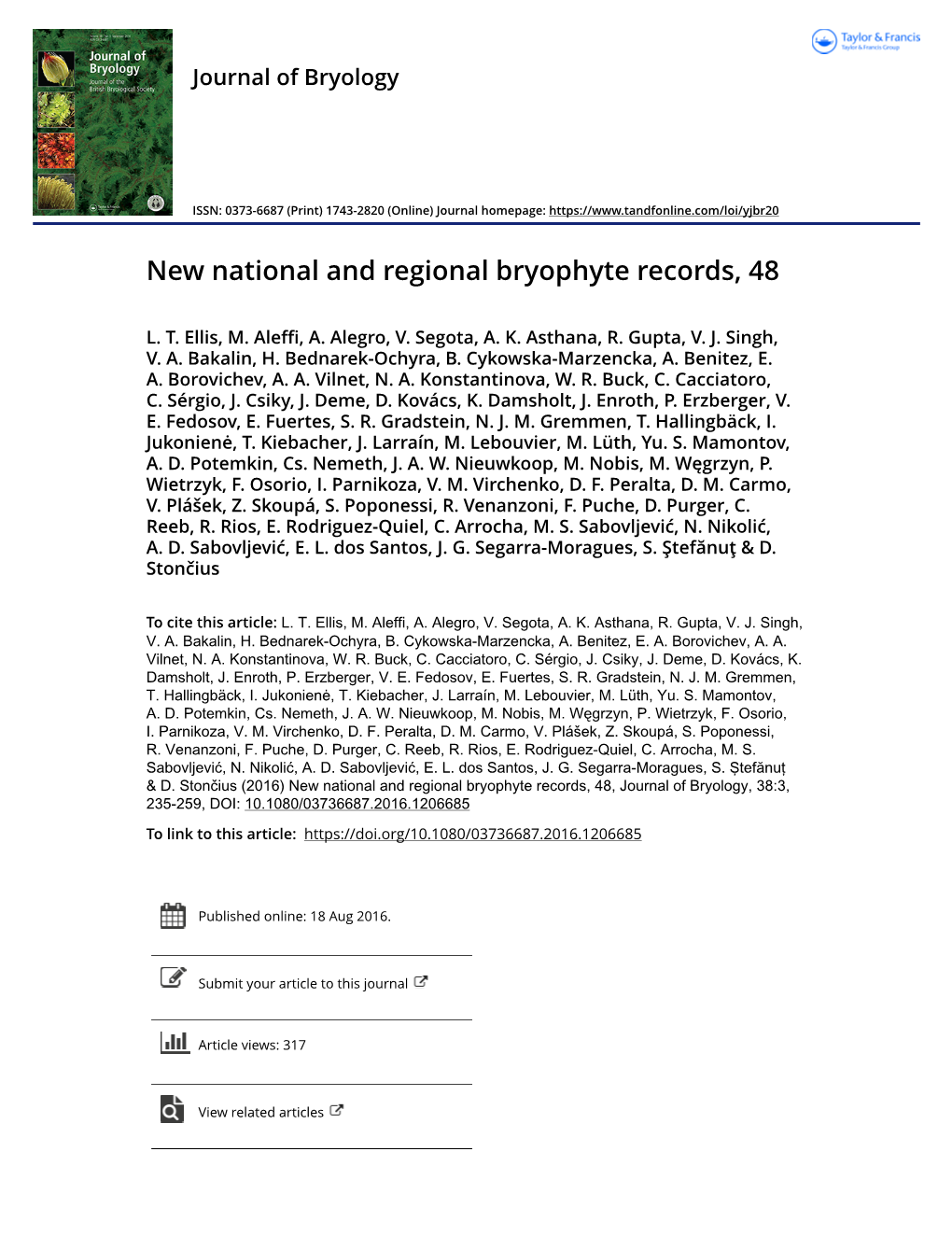 New National and Regional Bryophyte Records, 48