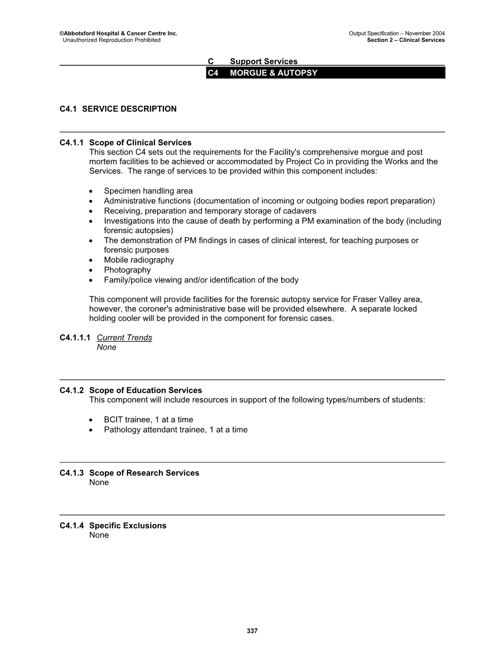 Section C4: Morgue & Autopsy