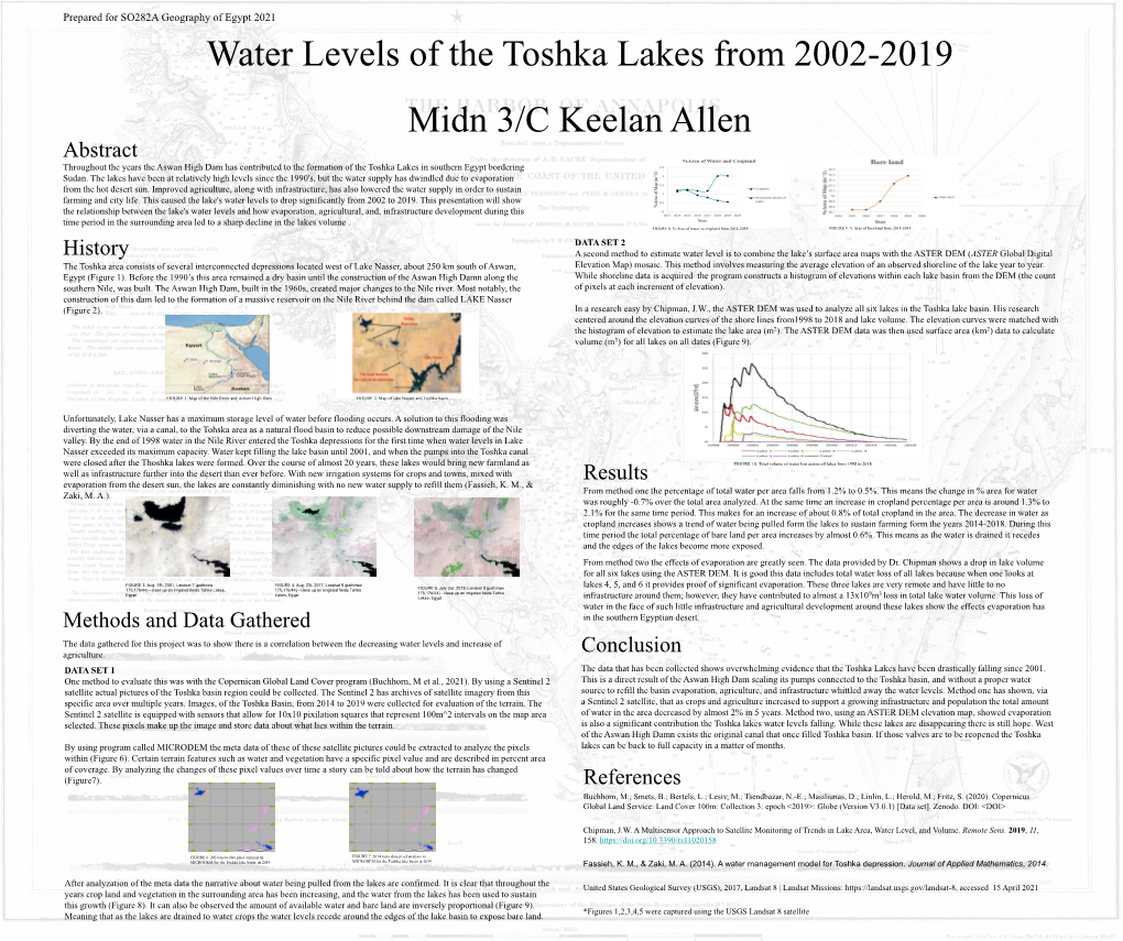 Poster #17. Water Level Changes in Toshka Lakes from 2015-2019