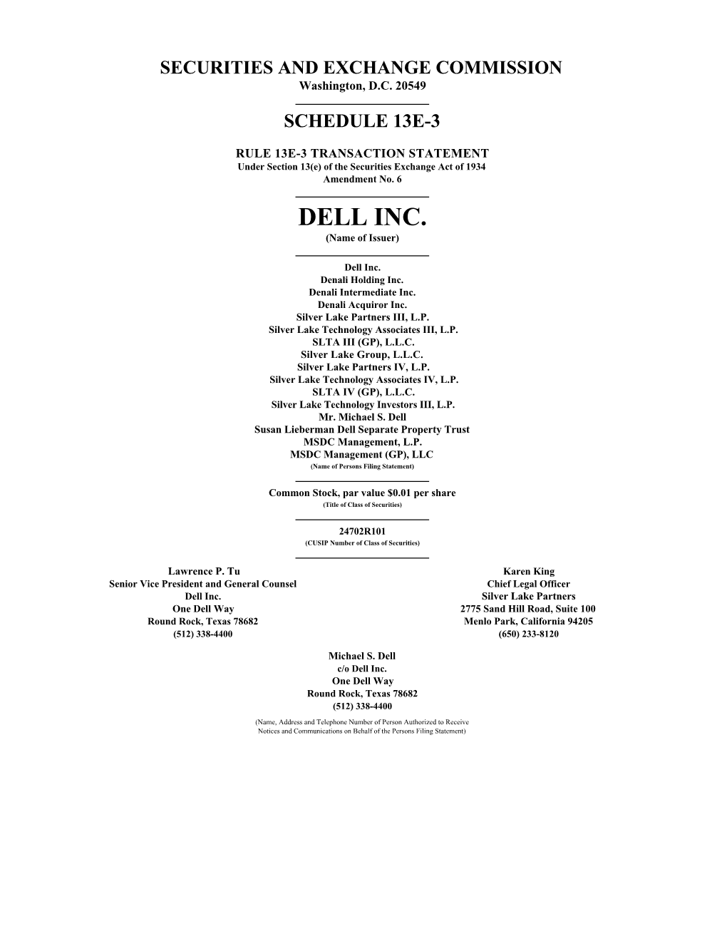 DELL INC. (Name of Issuer)