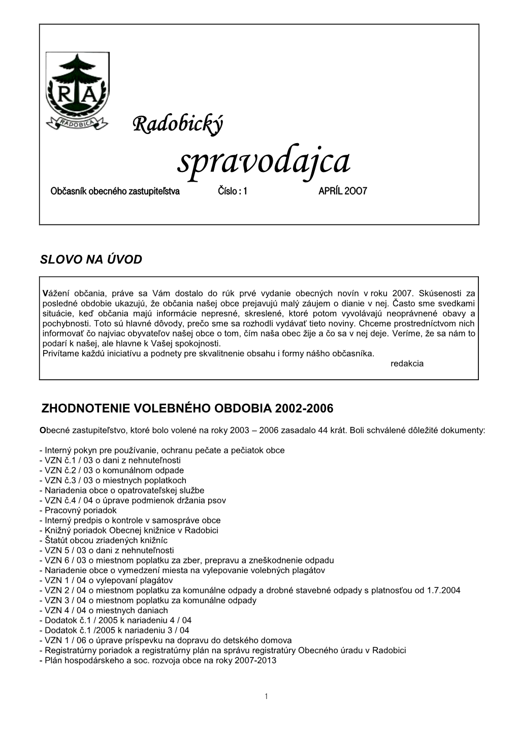 Radobický Spravodajca 1/2007 .Pdf