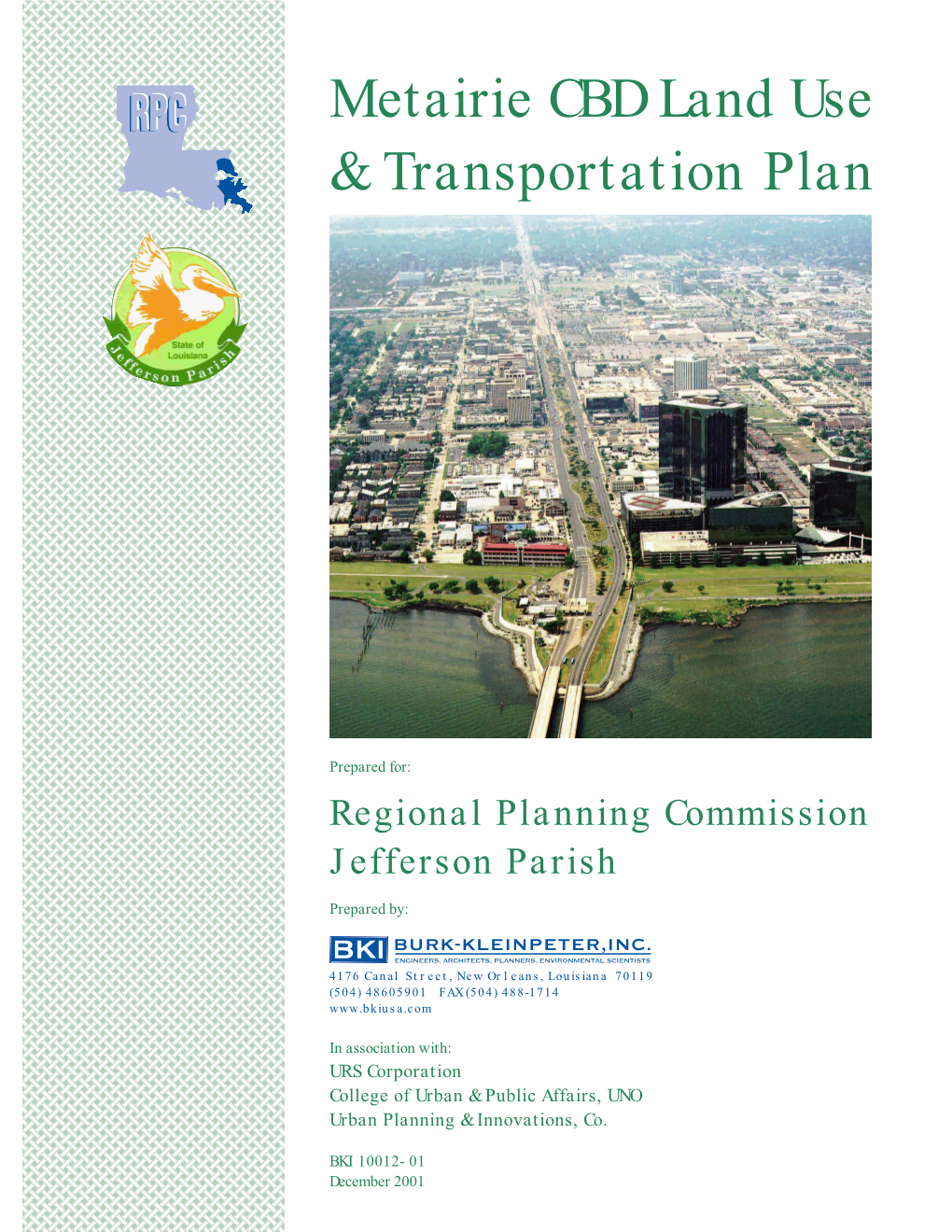 Metairie CBD Land Use & Transportation Plan