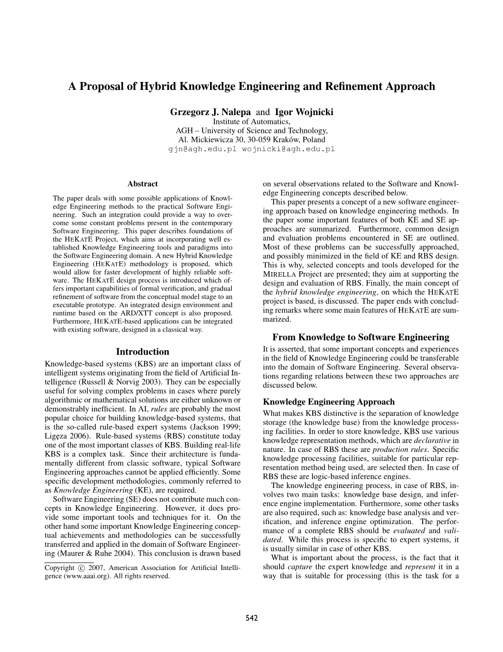 A Proposal of Hybrid Knowledge Engineering and Refinement