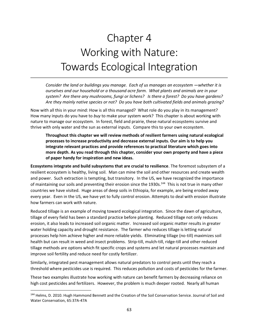 Chapter 4 Working with Nature: Towards Ecological Integration