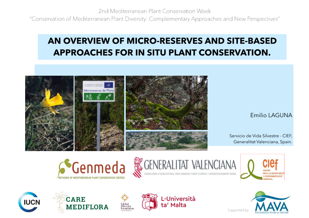 Overview of Micro-Reserves and Site Based Approaches