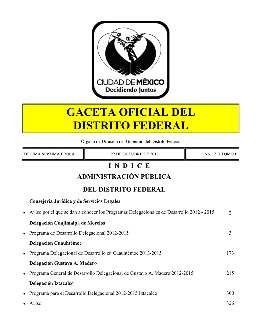 Gaceta Oficial Del Distrito Federal