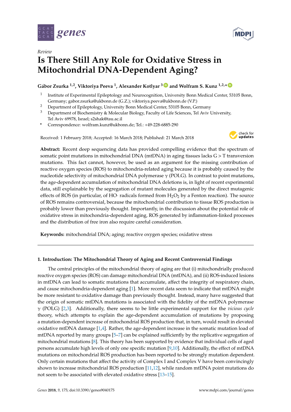 Is There Still Any Role for Oxidative Stress in Mitochondrial DNA-Dependent Aging?