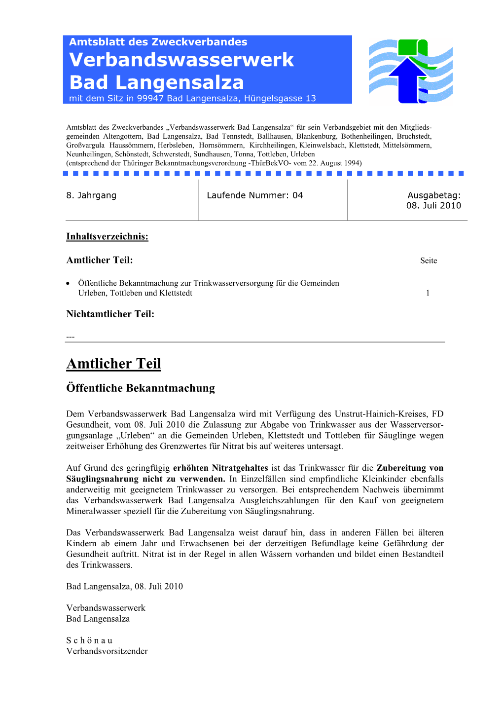 131 Kb Amtsblatt Nr. 04 Erschienen Am