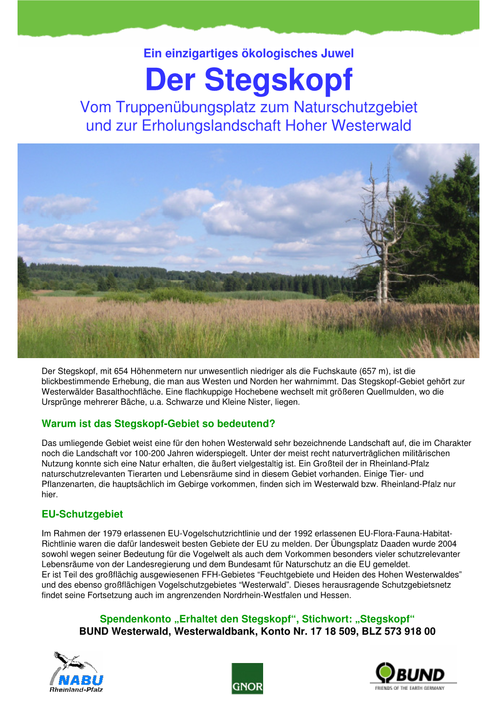 Der Stegskopf Vom Truppenübungsplatz Zum Naturschutzgebiet Und Zur Erholungslandschaft Hoher Westerwald