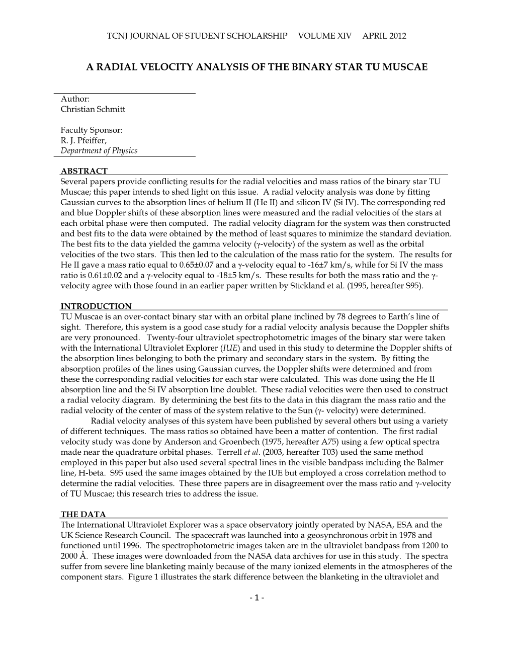 A Radial Velocity Analysis of the Binary Star Tu Muscae