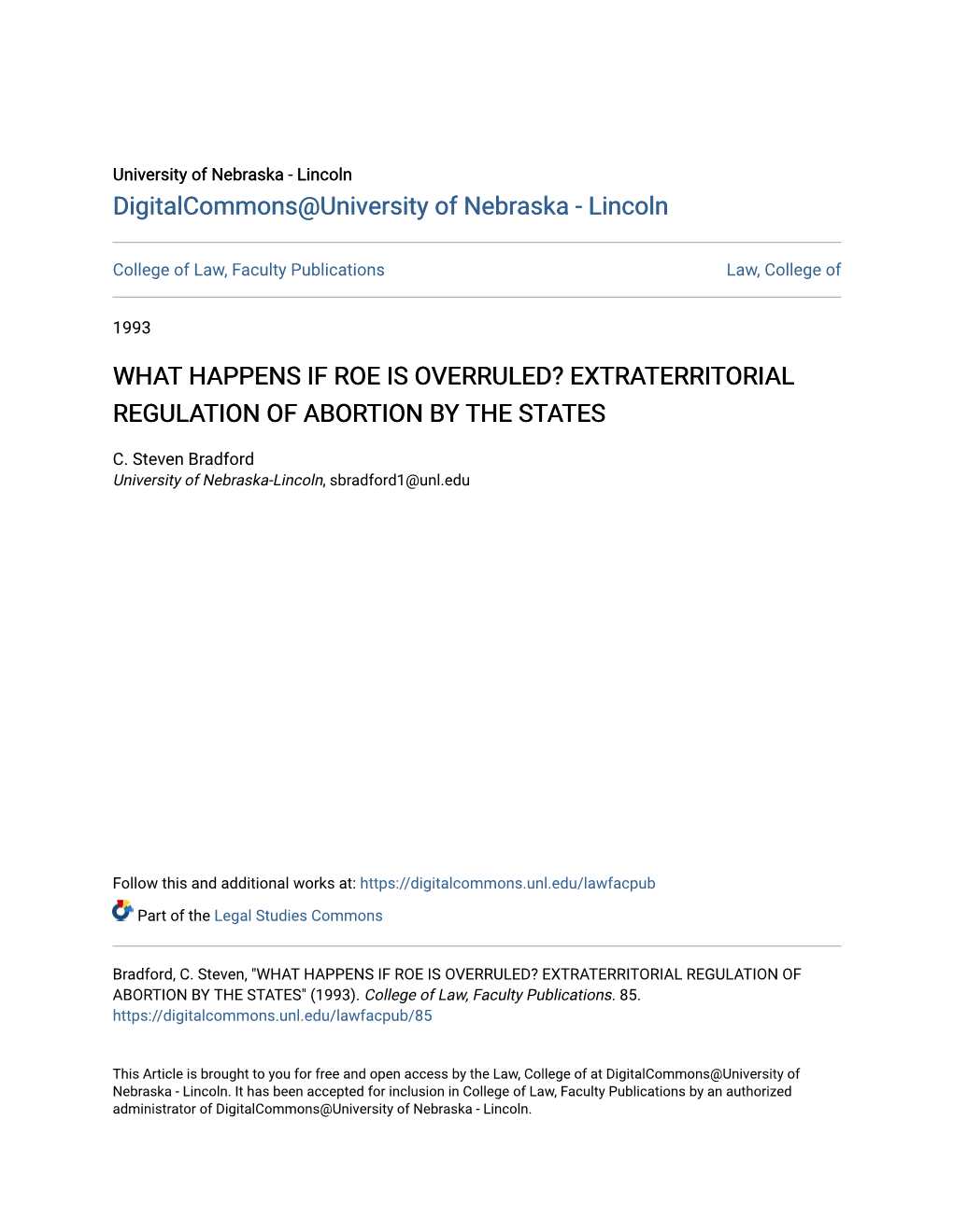 Extraterritorial Regulation of Abortion by the States