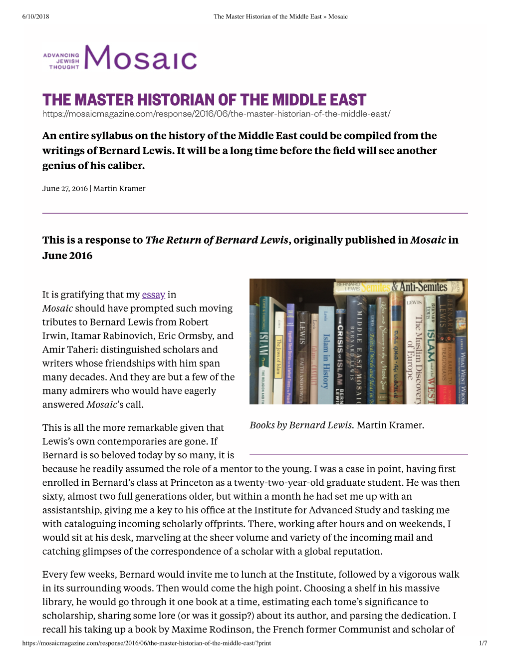 The Master Historian of the Middle East » Mosaic