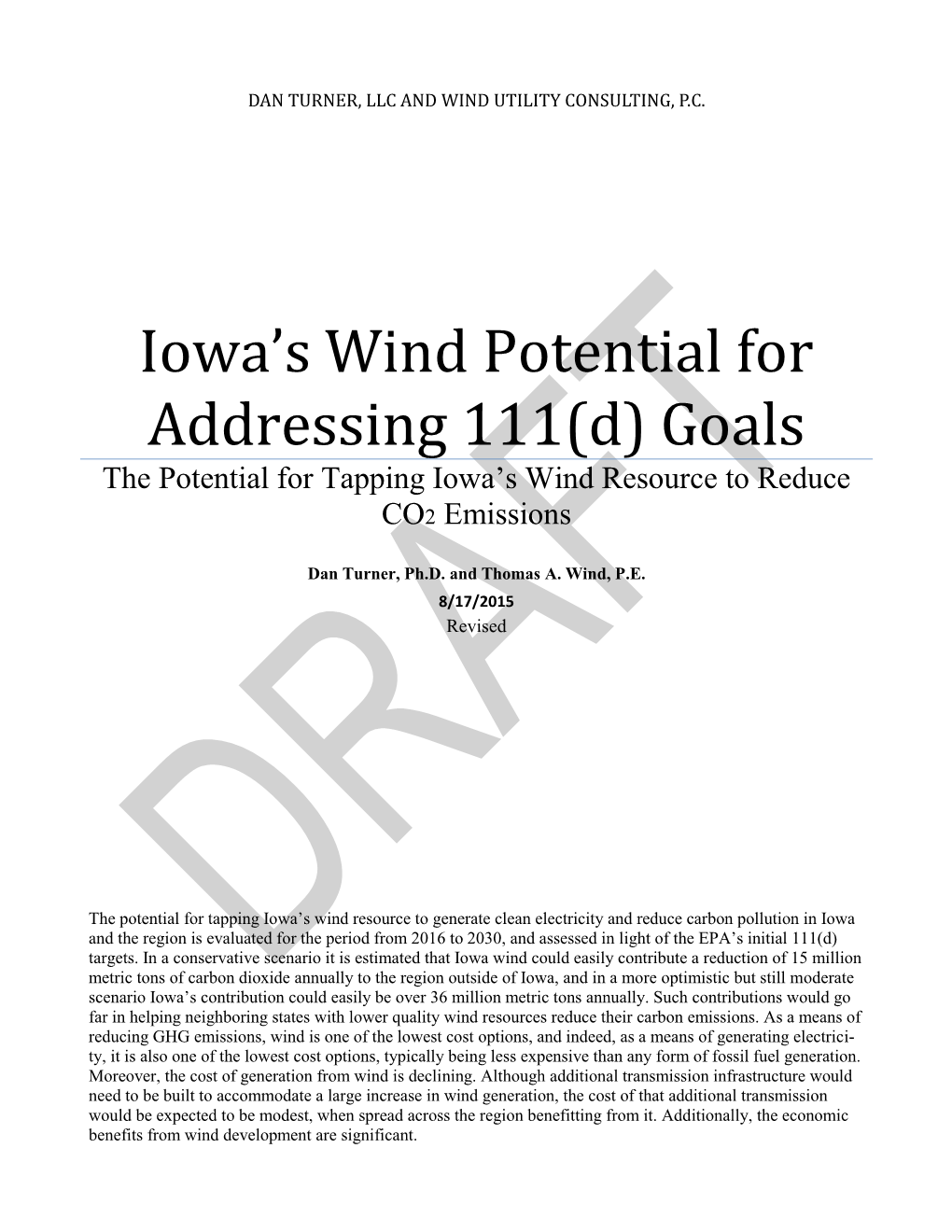 Iowa's Wind Potential