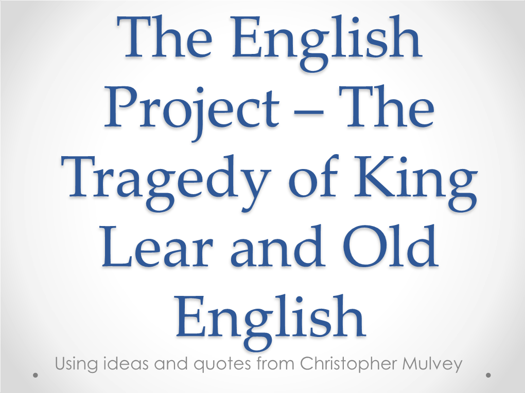 Using Ideas and Quotes from Christopher Mulvey Learning Questions