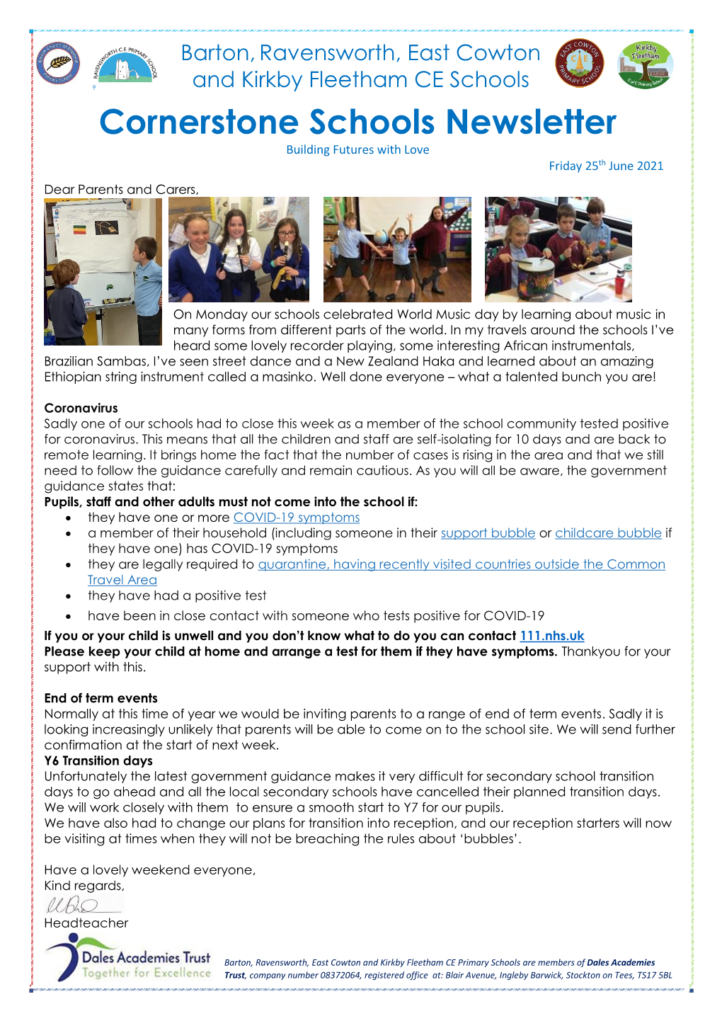 Newsletter Friday 25Th June 2021