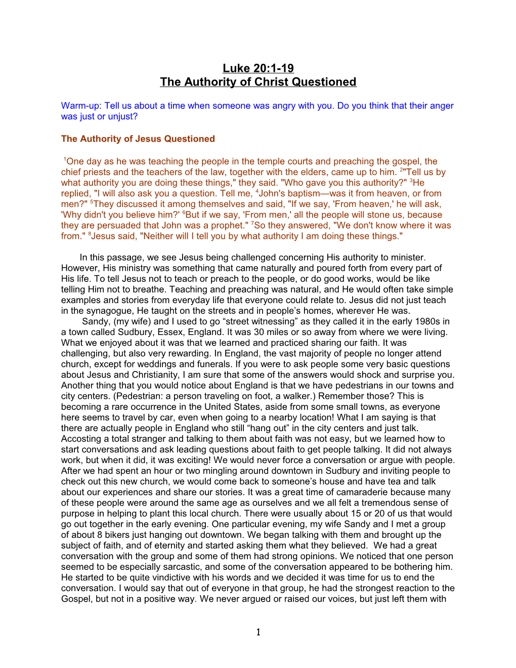 The Authority of Christ Questioned