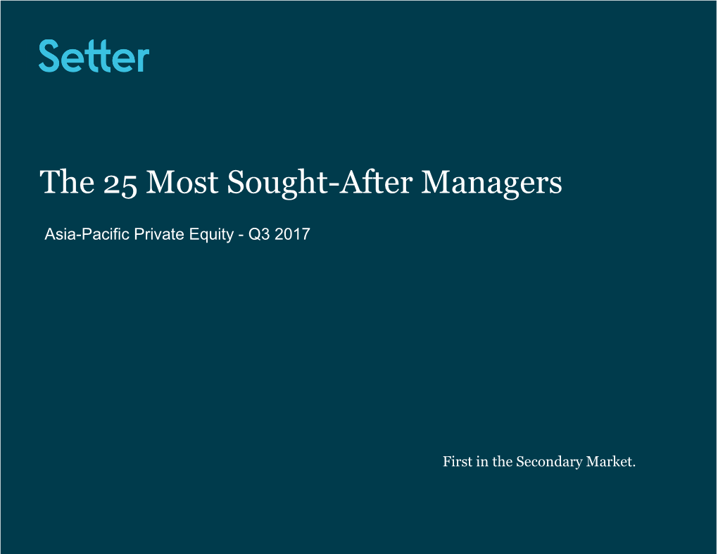 The 25 Most Sought-After Managers
