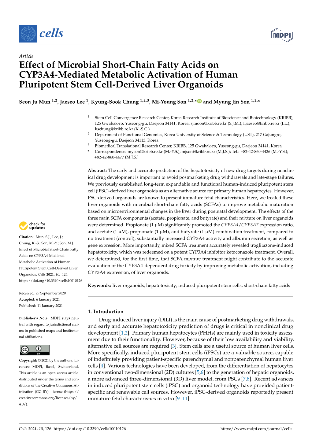 Effect of Microbial Short-Chain Fatty Acids on CYP3A4-Mediated Metabolic Activation of Human Pluripotent Stem Cell-Derived Liver Organoids