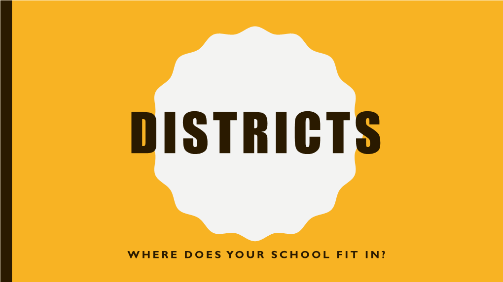 Where Does Your School Fit In? District 1 Swift Current/Maple Creek