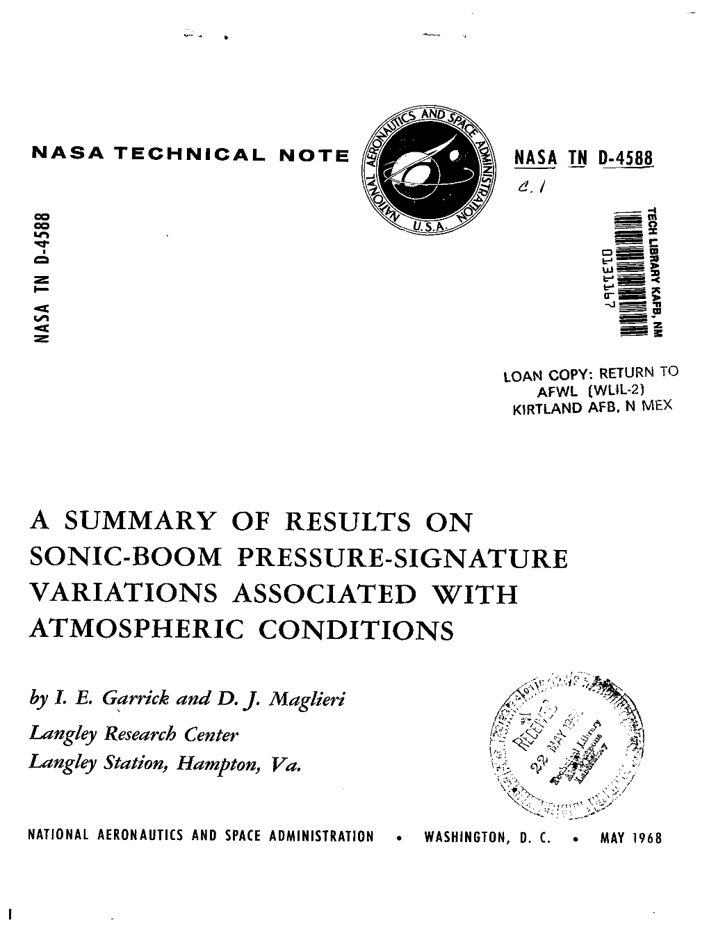 A Summary of Results on Sonic-Boom Pressure-Signature Variations Associated with Atmospheric Conditions