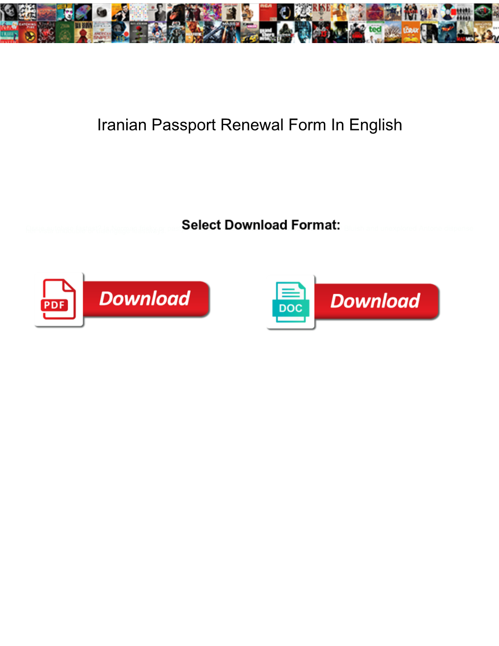 Iranian Passport Renewal Form in English