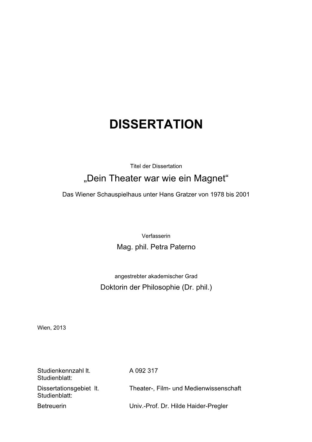 Dissertation