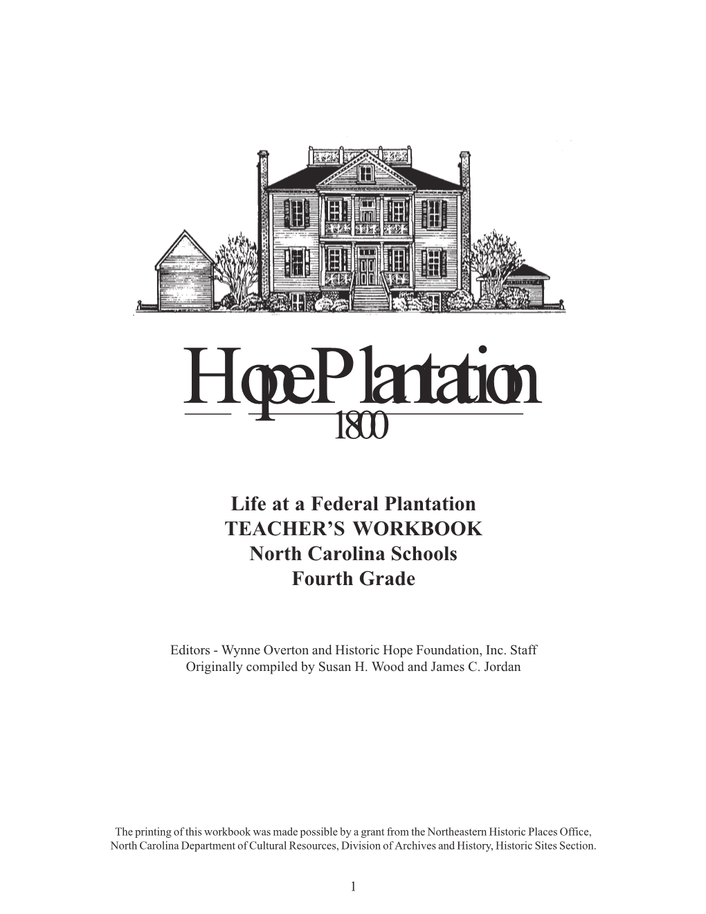 Life at a Federal Plantation TEACHER's WORKBOOK North