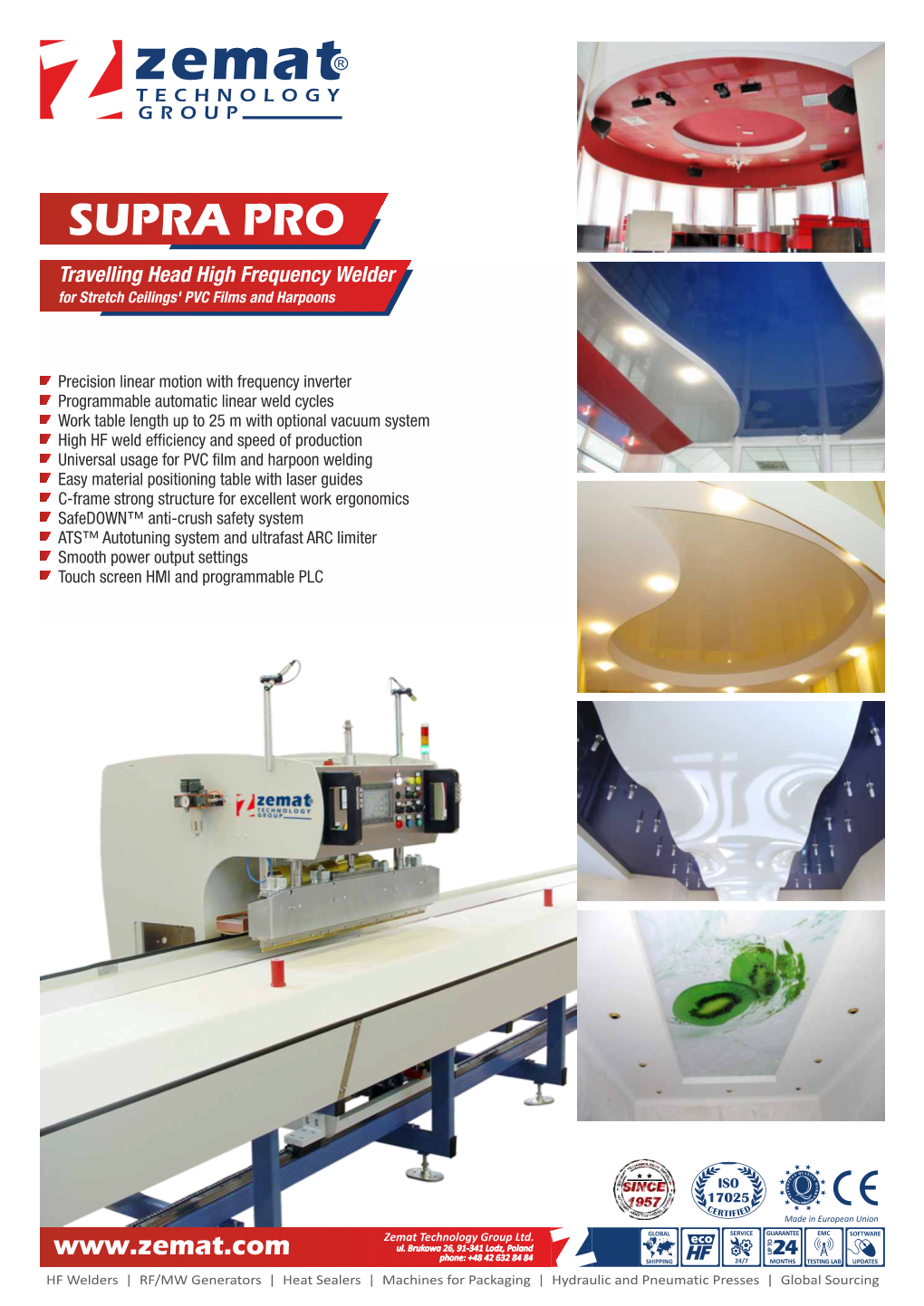 SUPRA PRO Travelling Head High Frequency Welder for Stretch Ceilings' PVC Films and Harpoons