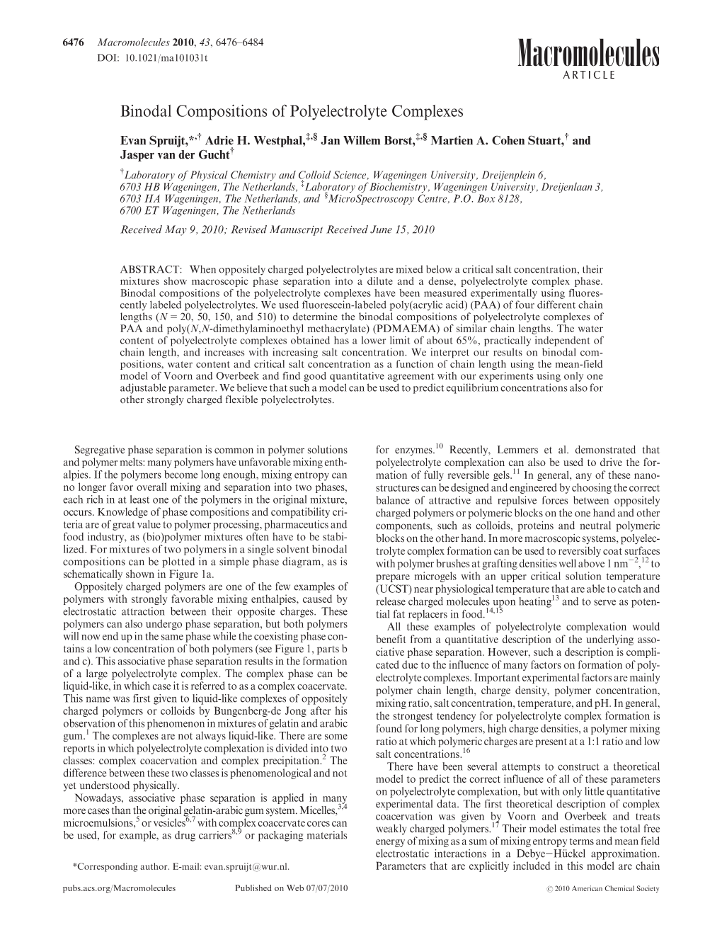 Binodal Compositions of Polyelectrolyte Complexes