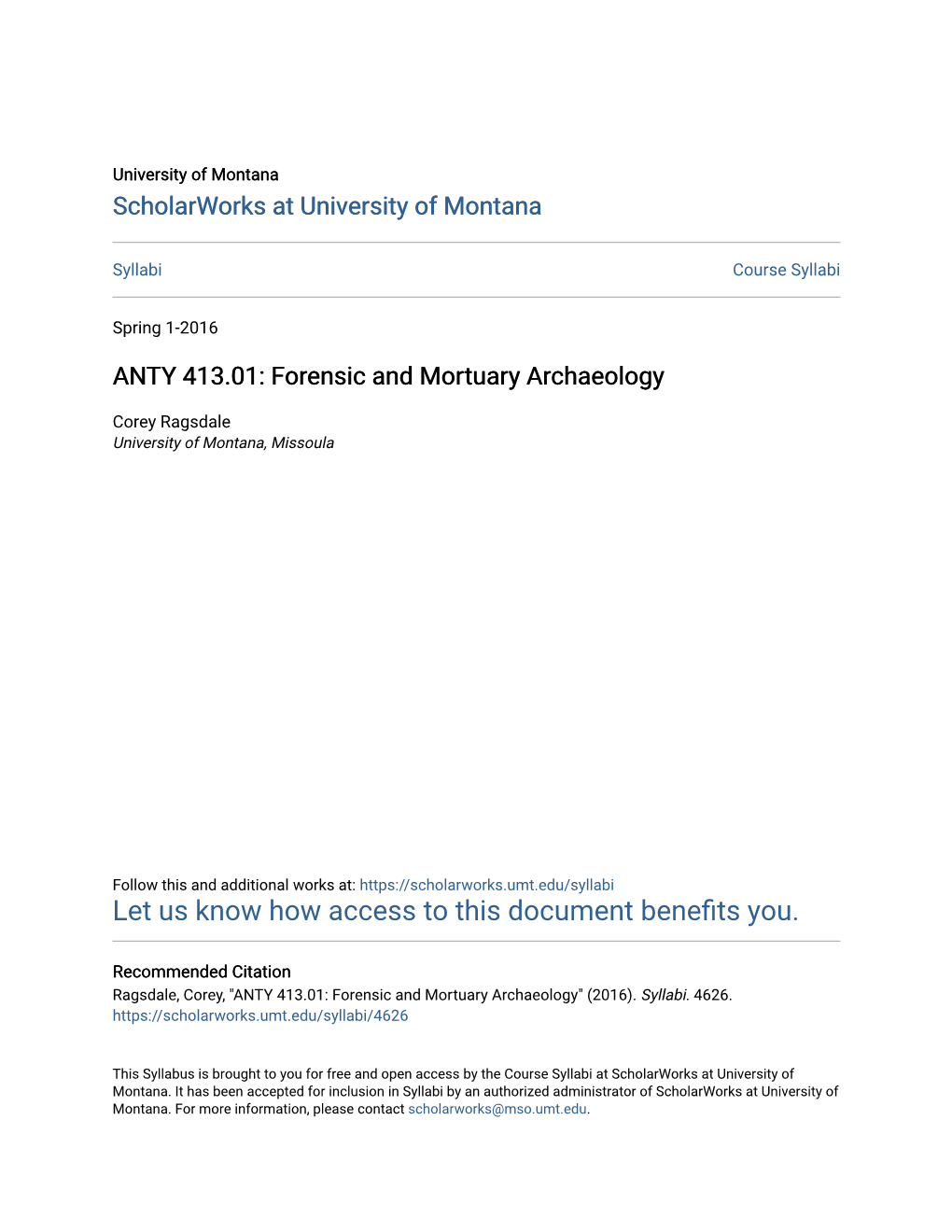 Forensic and Mortuary Archaeology