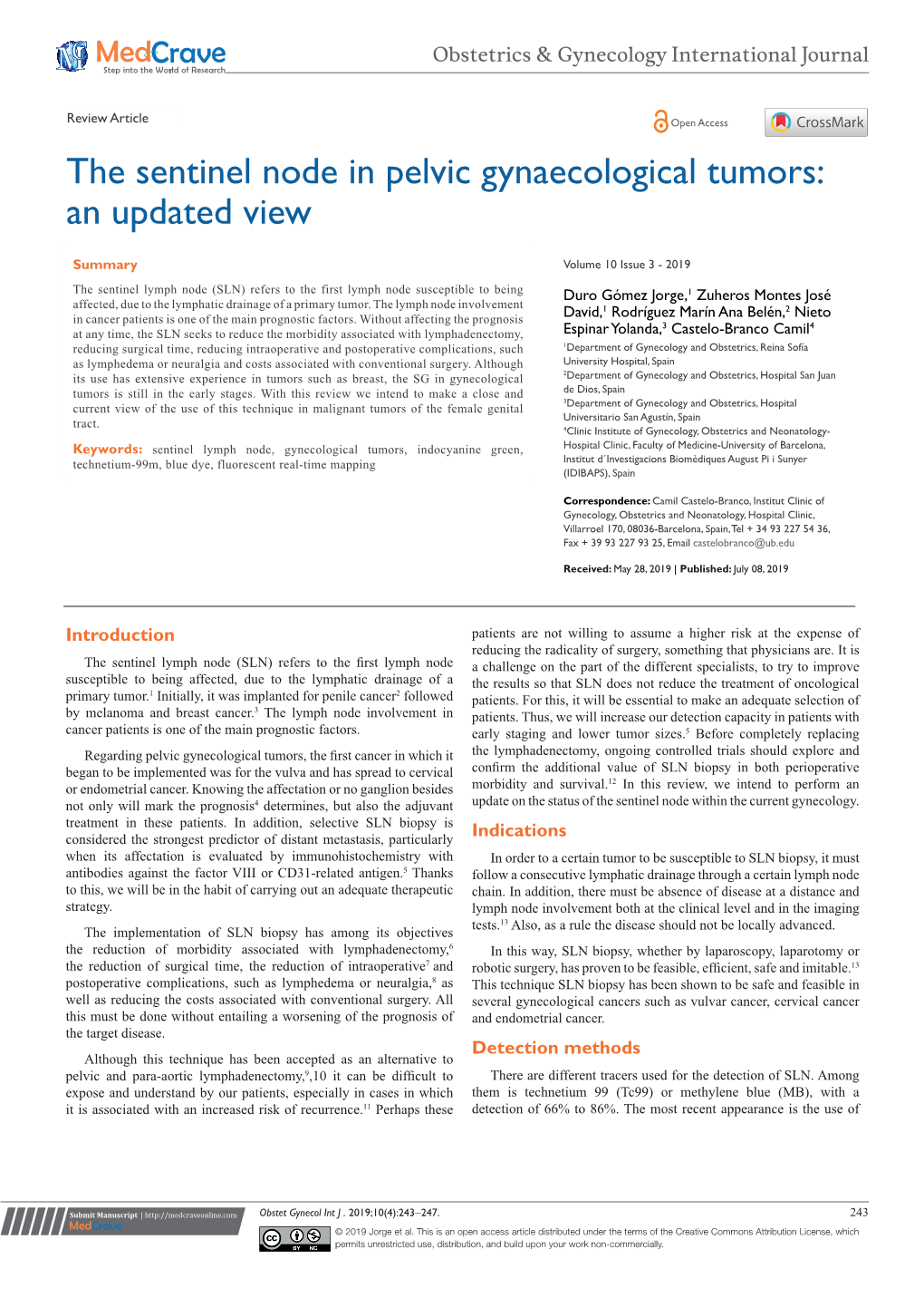 The Sentinel Node in Pelvic Gynaecological Tumors: an Updated View