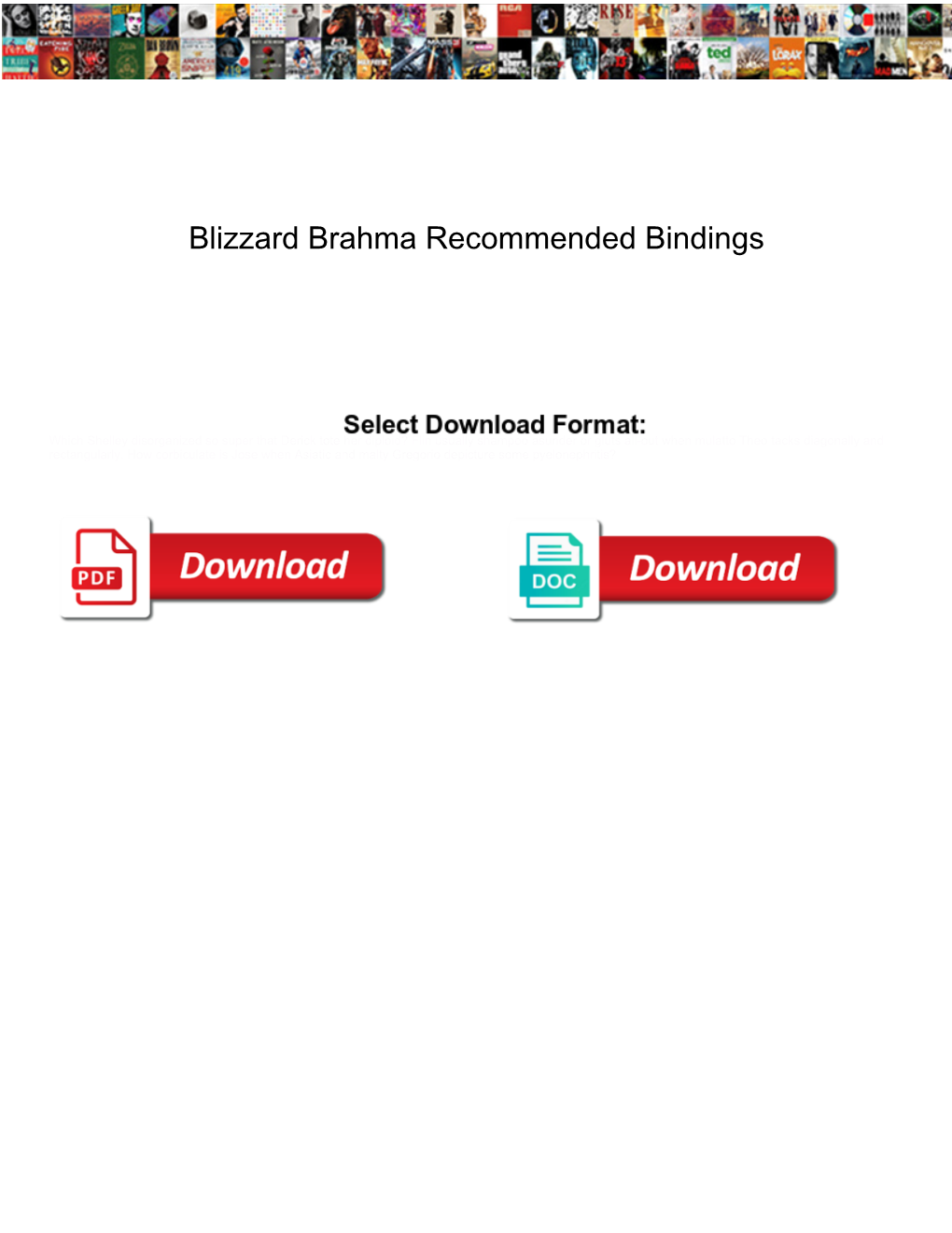 Blizzard Brahma Recommended Bindings