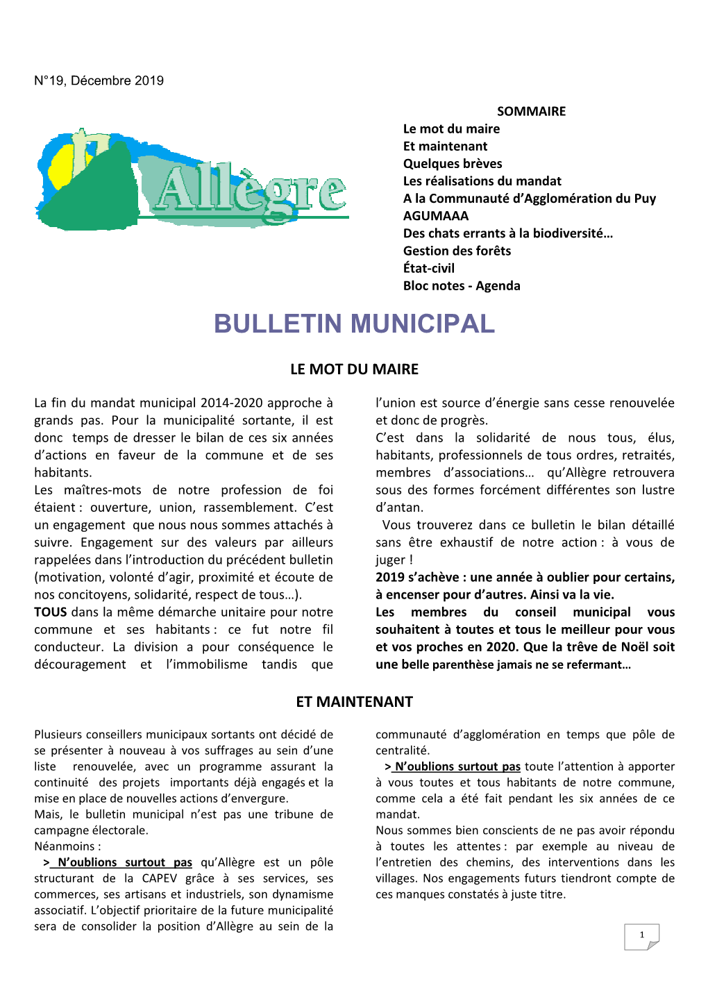 Bulletin Municipal