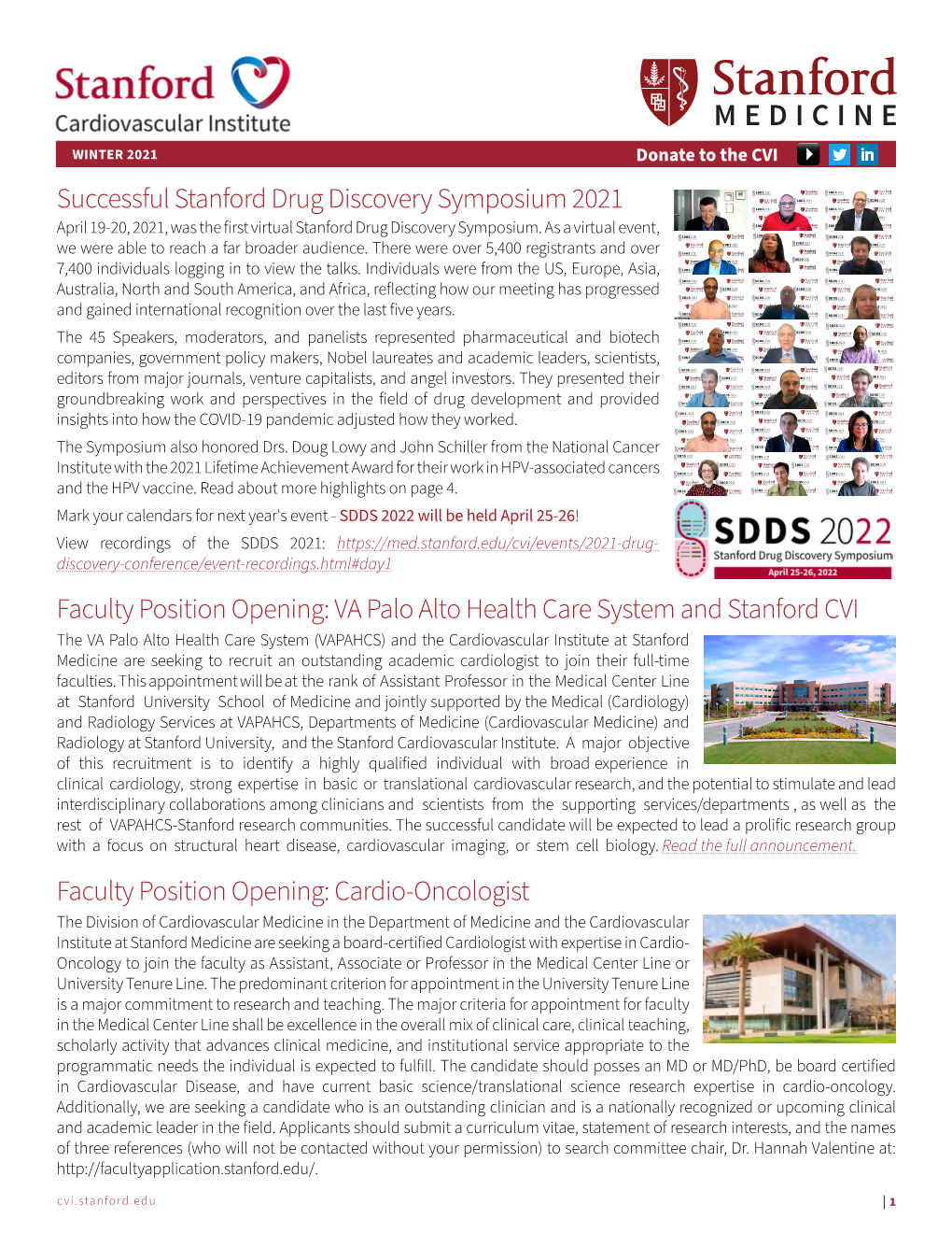 VA Palo Alto Health Care System and Stanford CVI Faculty Position Opening