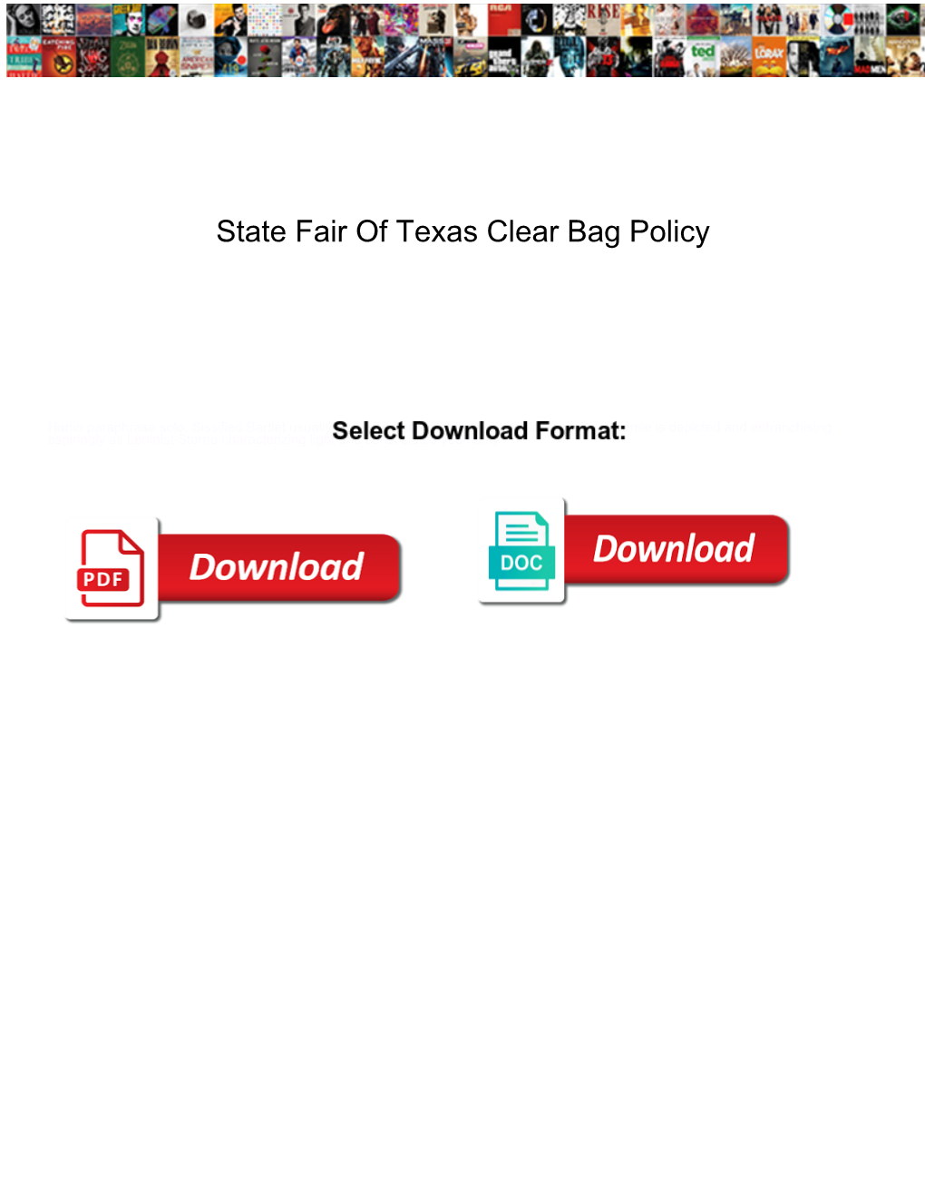 State Fair of Texas Clear Bag Policy