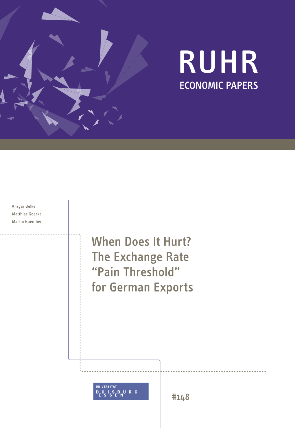 The Exchange Rate “Pain Threshold” for German Exports