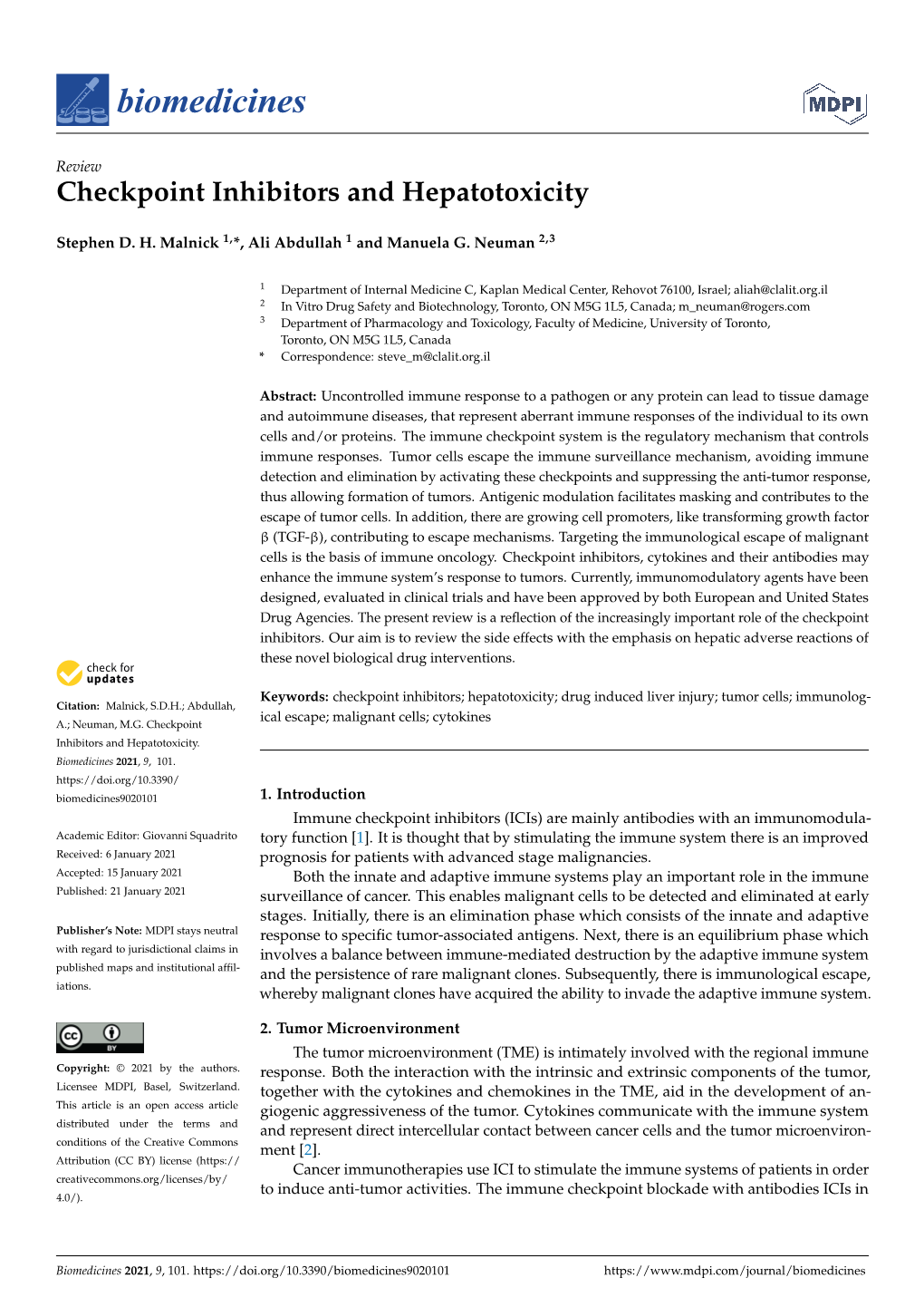 Checkpoint Inhibitors and Hepatotoxicity