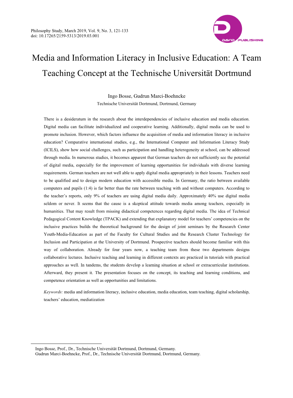 A Team Teaching Concept at the Technische Universität Dortmund