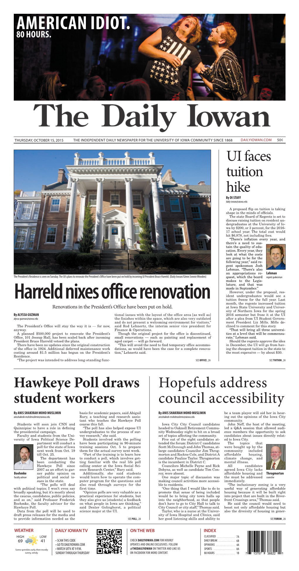 Daily Iowan (Iowa City, Iowa), 2015-10-15