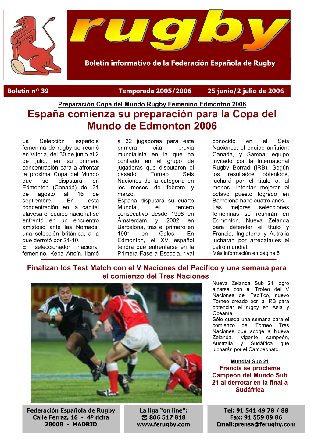 España Comienza Su Preparación Para La Copa Del Mundo De Edmonton 2006