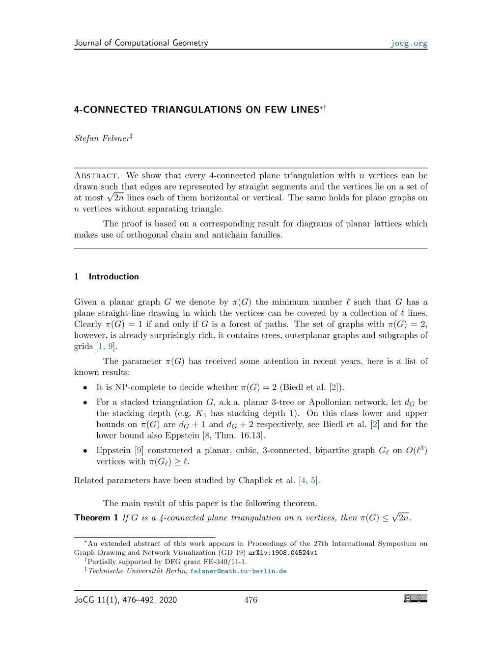 4-Connected Triangulations on Few Lines∗†