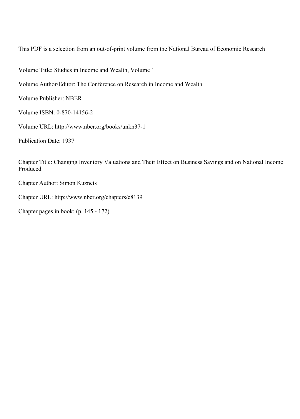 Changing Inventory Valuations and Their Effect on Business Savings and on National Income Produced