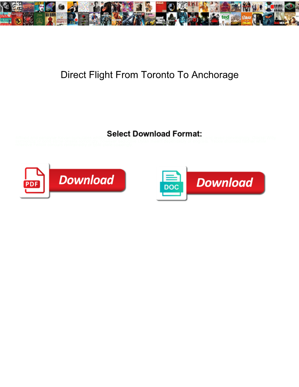 Direct Flight from Toronto to Anchorage