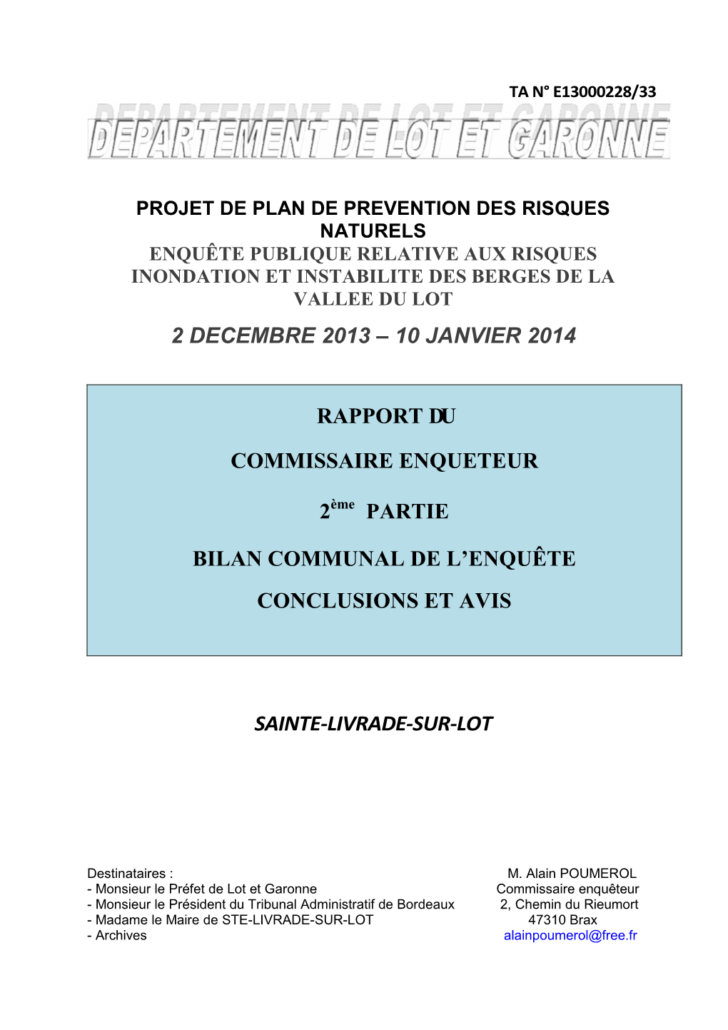 Rapport Par Commune STE-LIVRADE