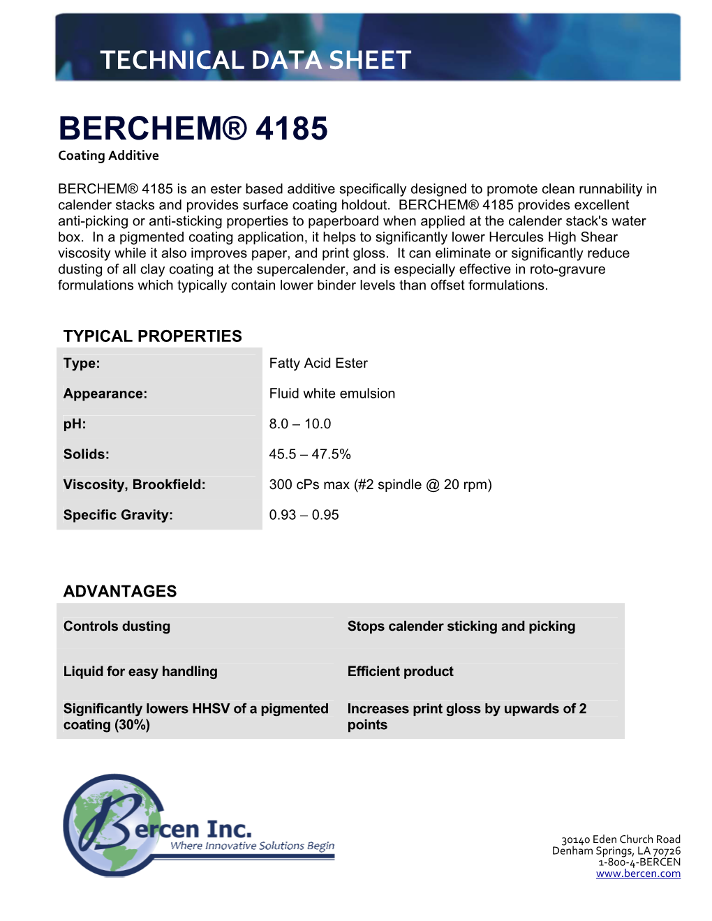 BERCHEM® 4185 Coating Additive