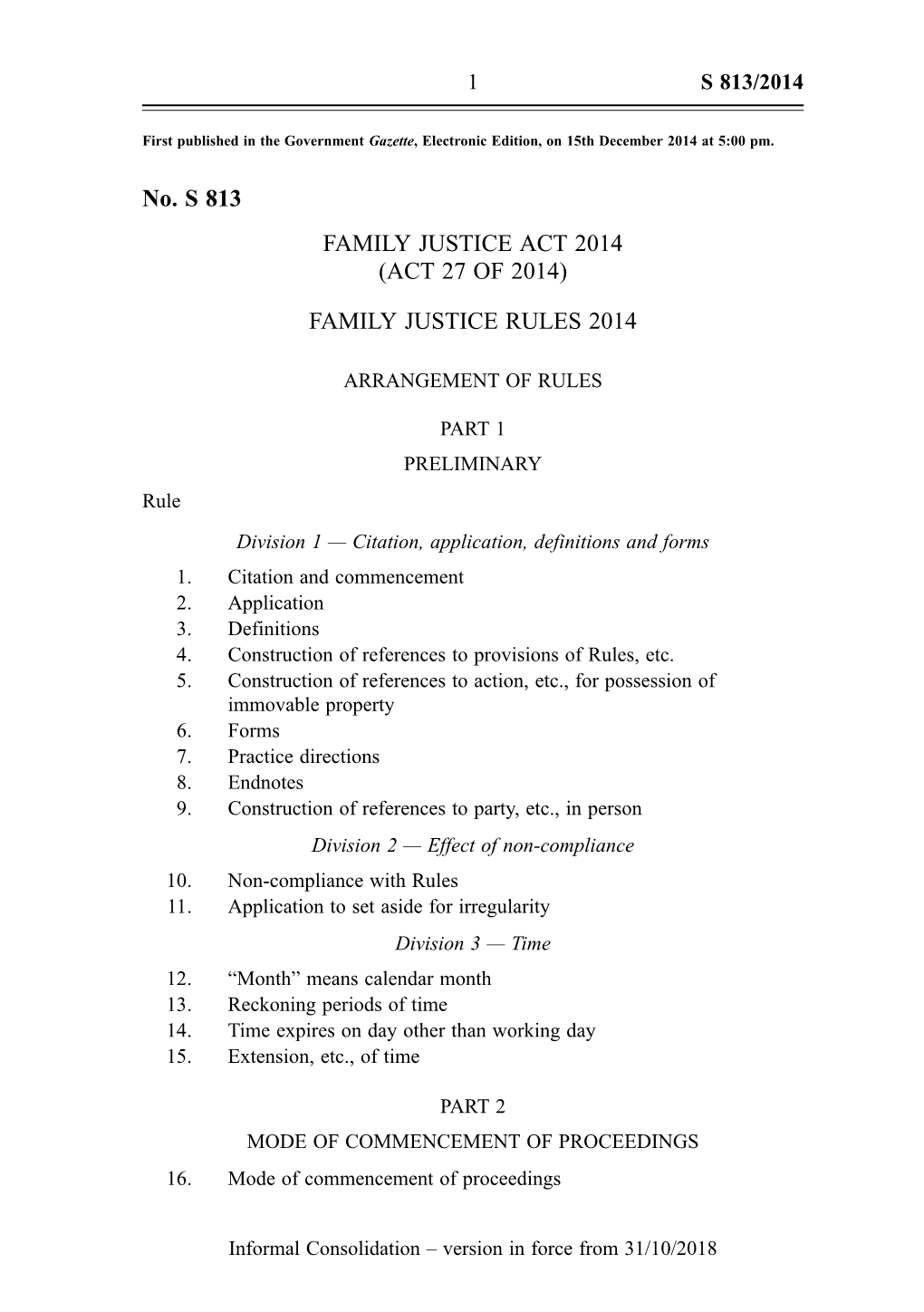 Family Justice Rules 2014