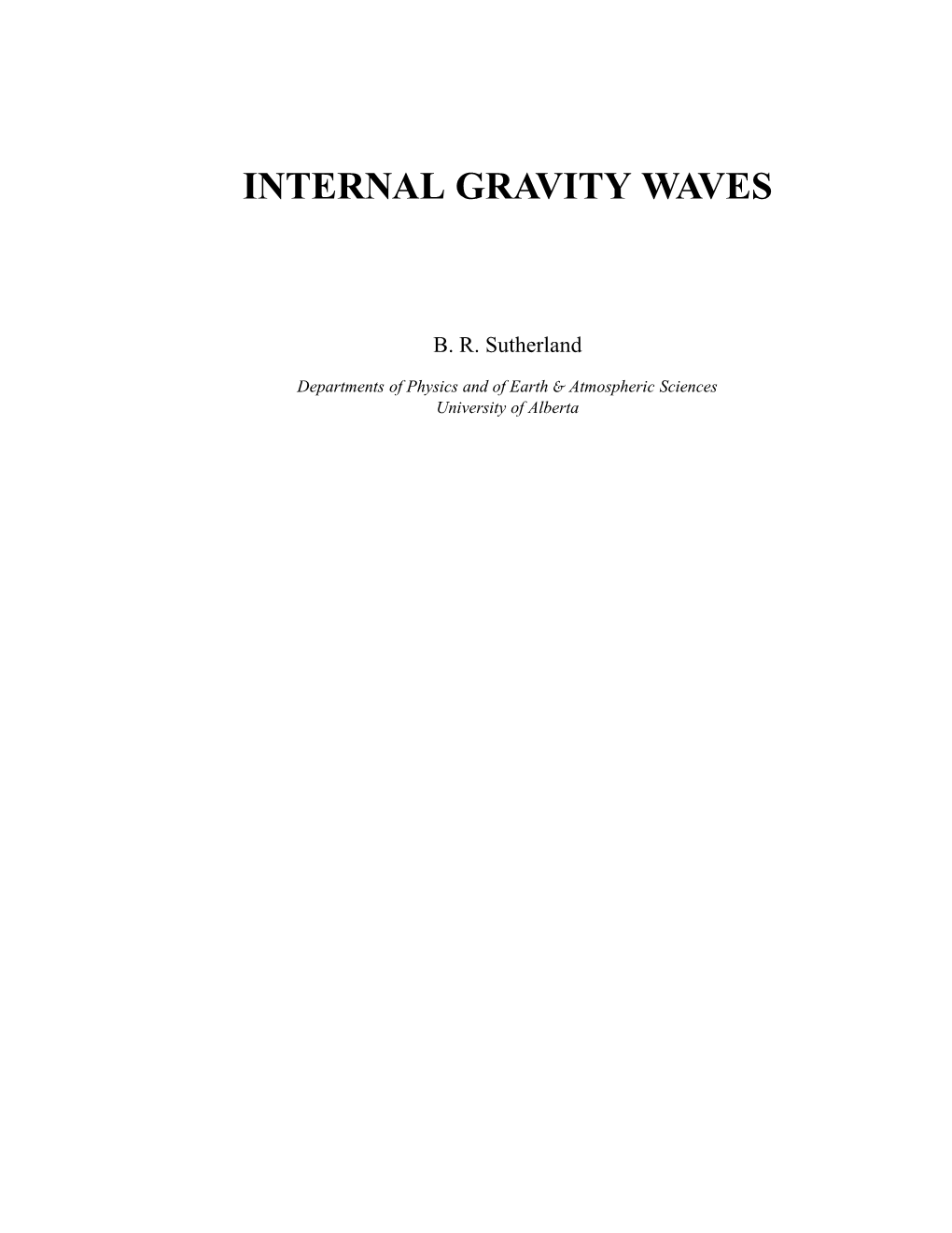 Internal Gravity Waves