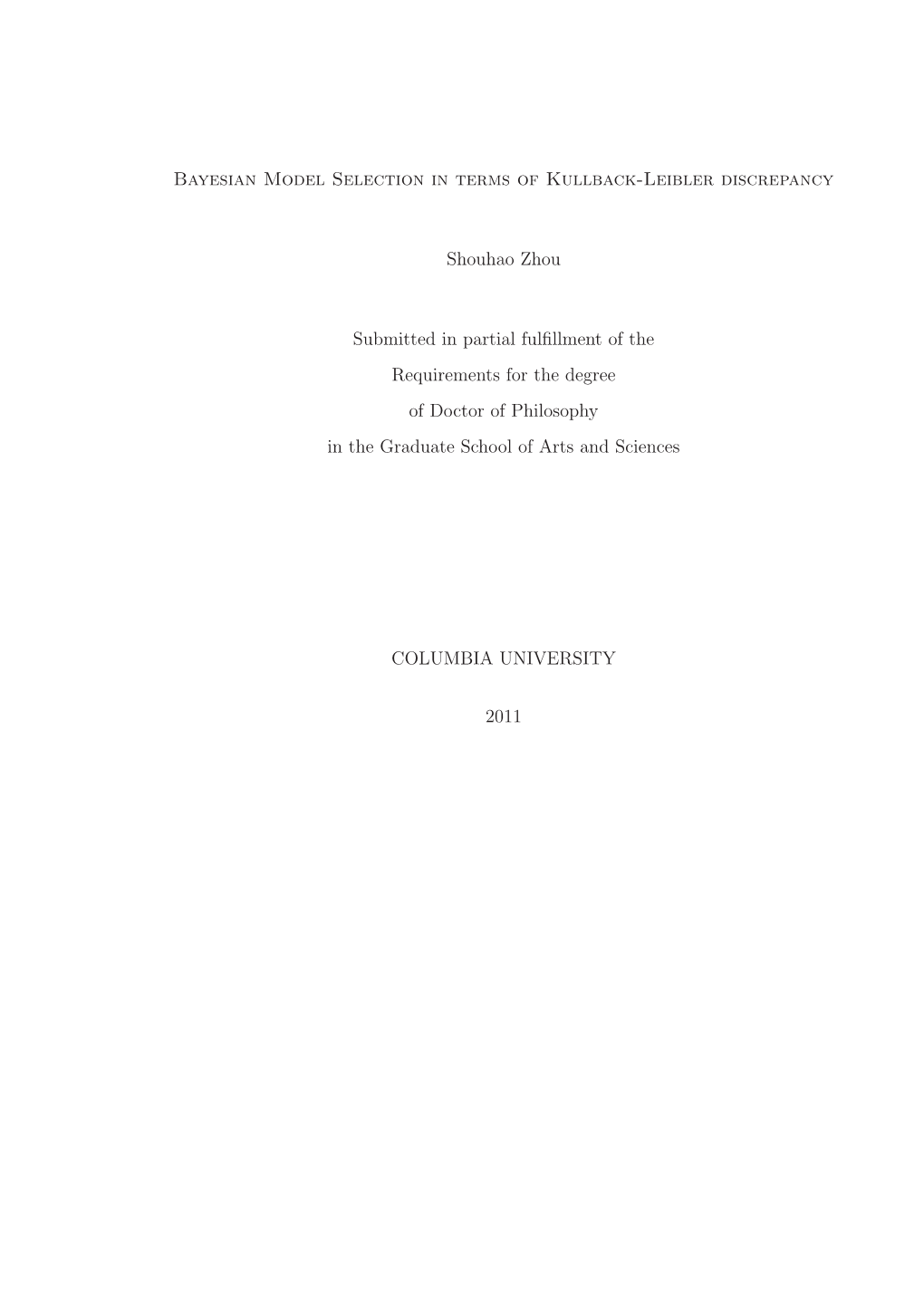 Bayesian Model Selection in Terms of Kullback-Leibler Discrepancy