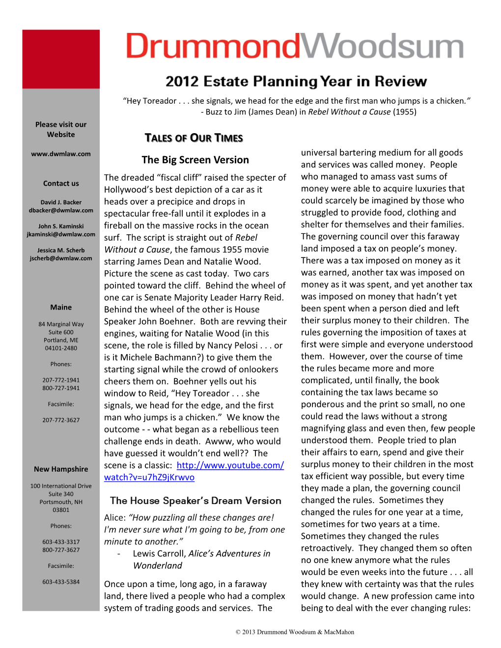 2012 Estate Planning Year in Review